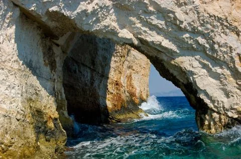 A sea cave. Stock Photos