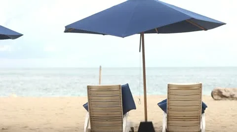 Sea, chairs Stock Footage 11400237