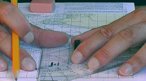 Sea chart ntsc  Stock Footage 8833170