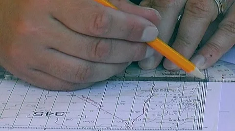 Sea chart ntsc  Stock Footage 8833178