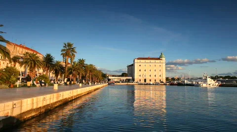 Sea city in the sunset Stock Footage 536257