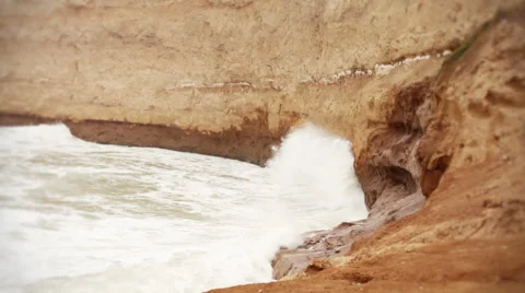 Sea Cliff and Waves Stock Footage 40711896