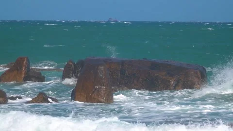 Sea Cliff and Waves Stock Footage 239166900