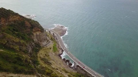 Sea Cliff Bridge Ocean Drone Shot Video stock 79939723