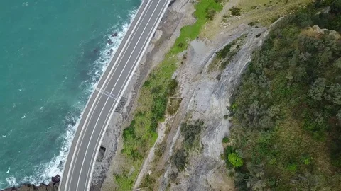 Sea Cliff Bridge Ocean Drone Shot Video stock 79947532