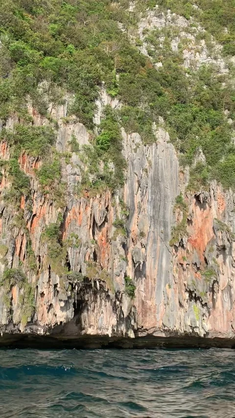 Sea cliff in Kho Phi Phi Stock Footage 344768832