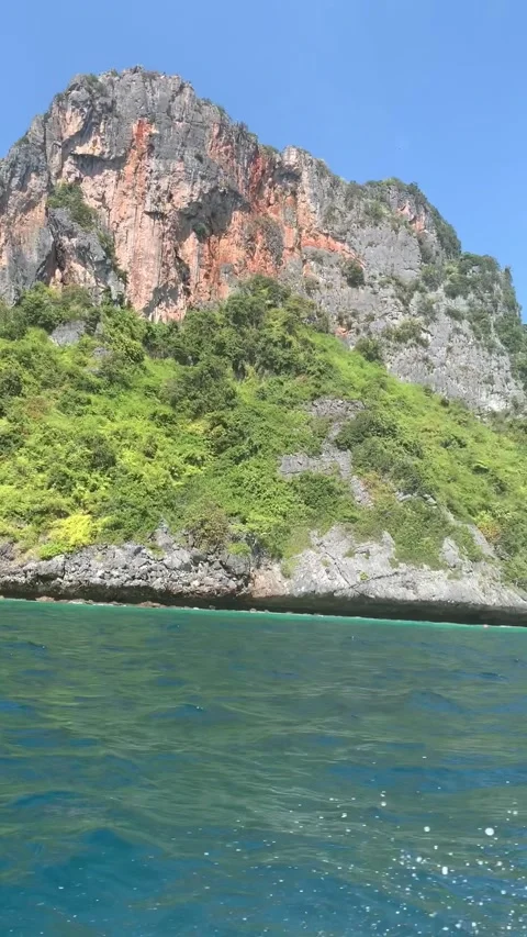 Sea cliff in Kho Phi Phi Stock Footage 344768856