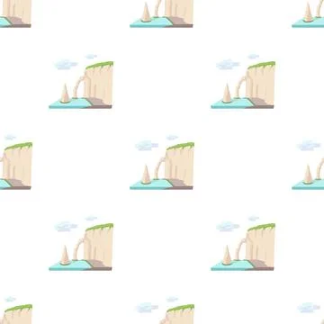 Sea cliff pattern seamless vector Stock Illustration