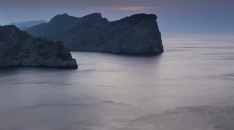 Sea cliffs at Cap Formentor, Mallorca Spain time lapse Stock Footage 31819220