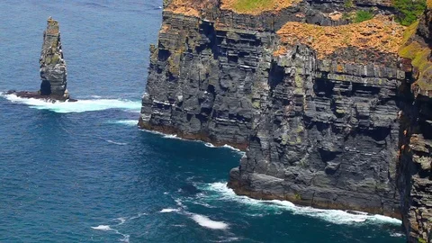 Sea at the Cliffs of Moher in Ireland Stock Footage 74463701