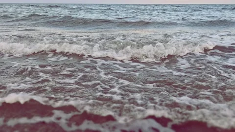 Sea close up in the evening Stock Footage 239732476