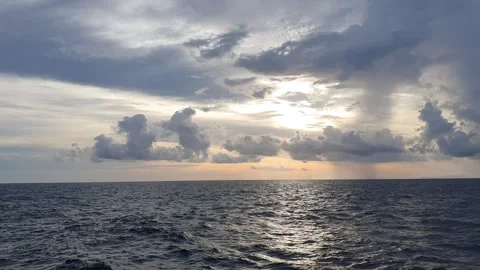 Sea, clouds and moving waves Stock Footage 297617003