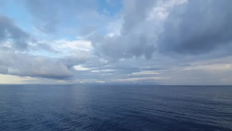 Sea, clouds and moving waves Stock Footage 297641469