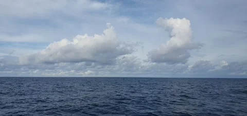 Sea, clouds and moving waves Stock Footage 297645940