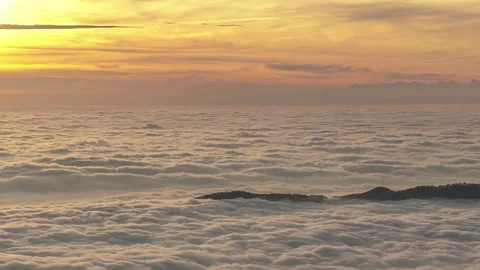 Sea of Clouds Floating Above Mountains Peak, Timelapse Stock Footage 316766547