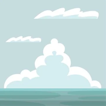 Sea with clouds landscape background vector design Stockillustratie
