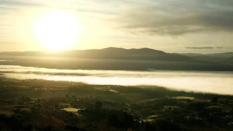 Sea of clouds in mountains Stock Footage 143260224