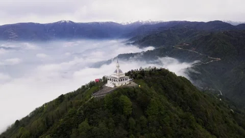 Sea of Clouds Over Mountain Ridge Stock Footage 310941794