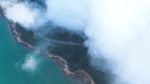 Sea of Clouds Over the Ocean 4K Aerial Stock Footage 320383993