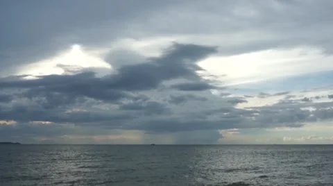 Sea, clouds, timlapse Stock Footage 53801079