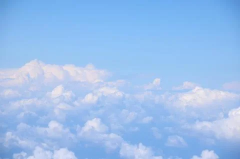 Sea of Clouds view from a plane Stock Photos