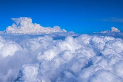 Sea of Clouds view from a plane Stock Photos