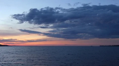 Sea, cloudscape, sunset, beauty. 4K UHD footage. Stock Footage 76190912