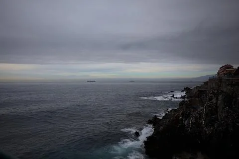 Sea on a cloudy day Stock Photos