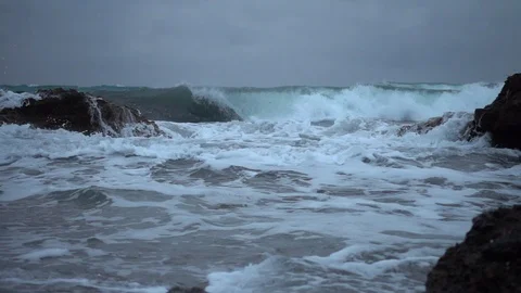 The sea a cloudy day in slow motion Stock Footage 88599628