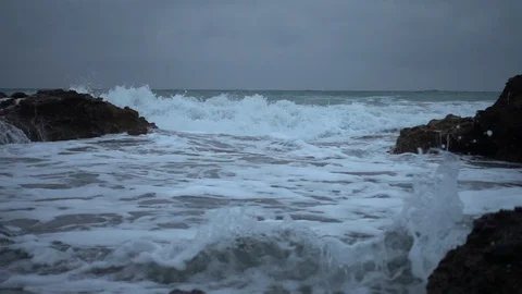The sea a cloudy day in slow motion Stock Footage 88599870