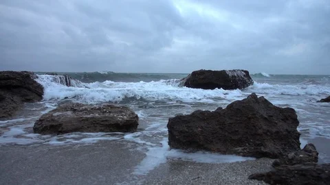 The sea a cloudy day in slow motion Stock Footage 88600074