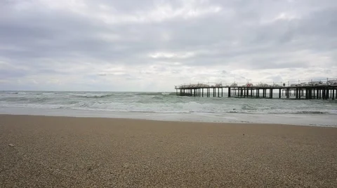 Sea in cloudy weather Stock Footage 49334204