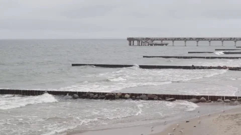 The sea in cloudy weather 库存影片 80645850