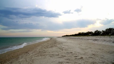 Sea coast in the evening Stock Footage 121410078