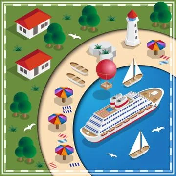 Sea Coast. Stock Illustration