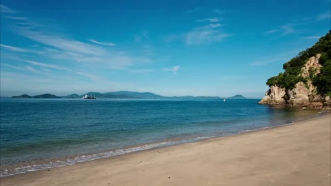 Sea-coast-sandy-kojima-ship Stock Footage 295753010