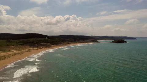 Sea to coast speedy panning Stock Footage 134635121