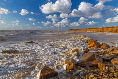 Sea coast waves Stock Photos