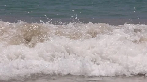 Sea coast waves splashes Stock Footage 237509948
