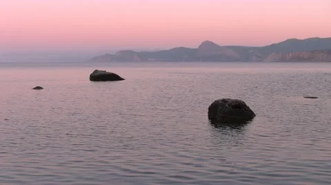 Sea coastline at sunset. Stock Footage 20943096