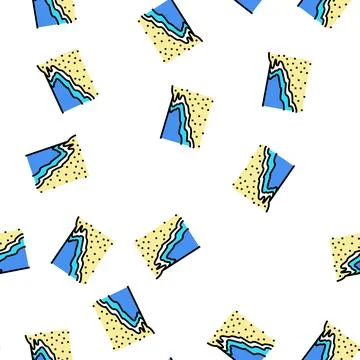 Sea coastline vector seamless pattern Stock Illustration