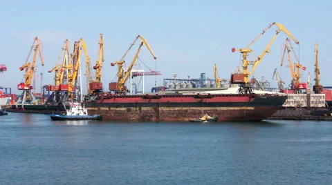 Sea Container Port, Dockyard Stock Footage 41048820