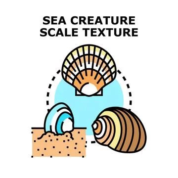 Sea creature scale texture concept vector illustration Stock Illustration