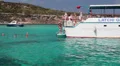 Sea cruise along the coast to swim from the boat. Mediterranean Sea, Cyprus HD Footage