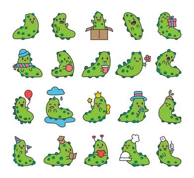 Sea cucumber set of charming イラスト素材
