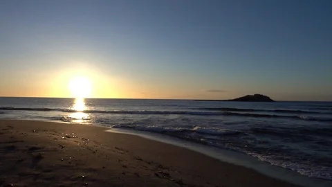 The sea at dawn a slow camera Video stock 88651135