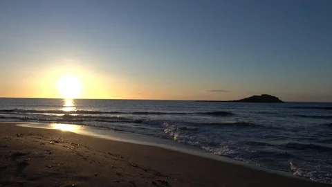 The sea at dawn a slow camera Stock Footage 88651284