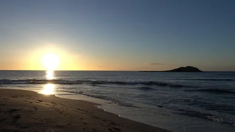 The sea at dawn a slow camera Stock Footage 88651907