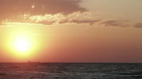 Sea at dawn the sun Stock Footage 50019177