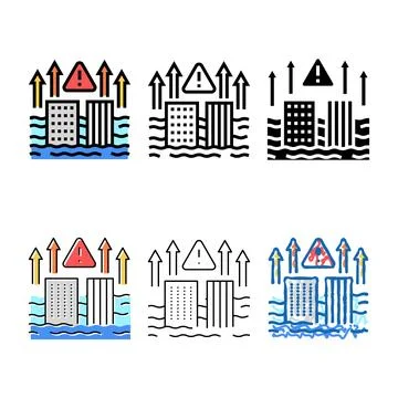Sea designs level problem color icon vector Stock Illustration